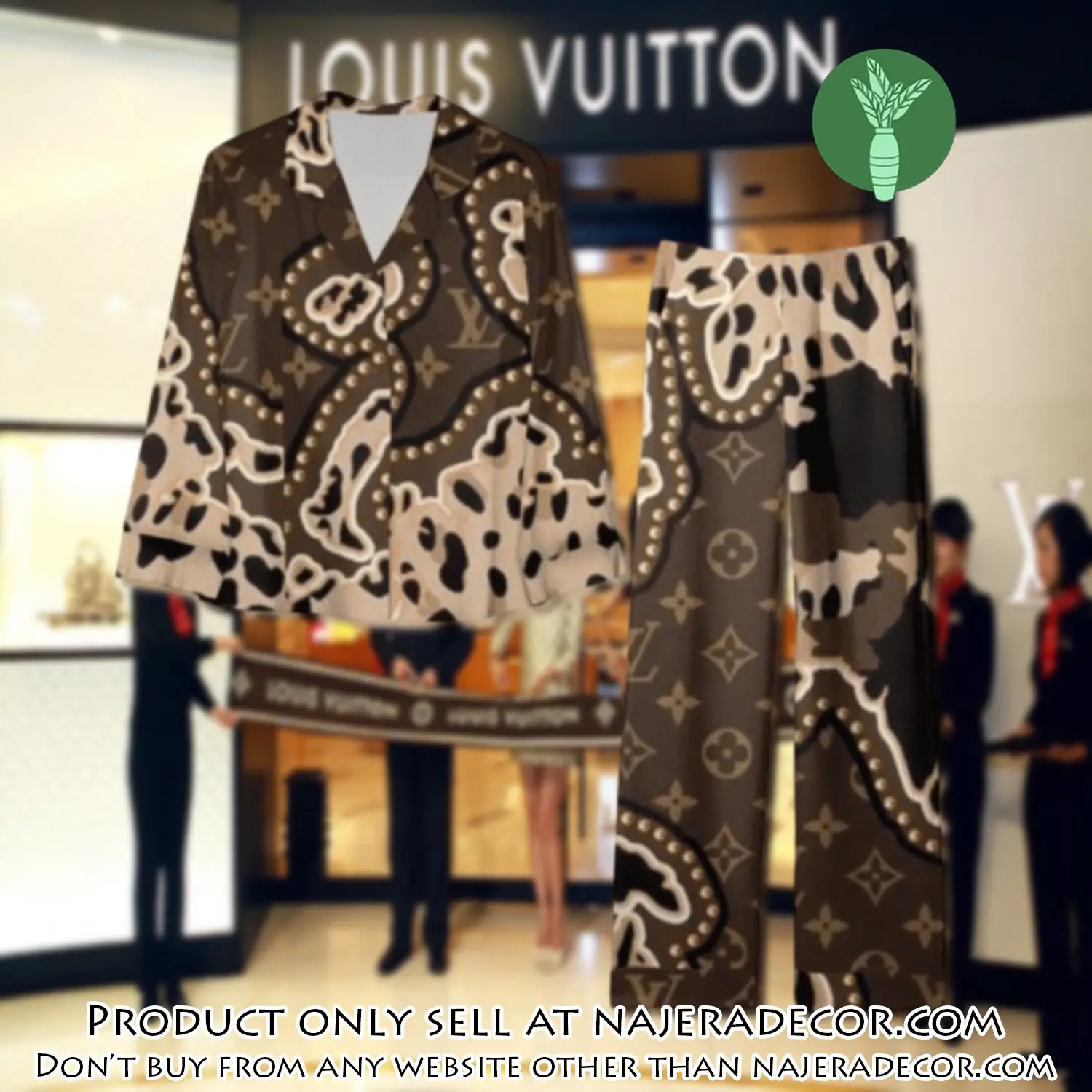 Trending luxury lv satin pajama set pjs1083 njr3758823